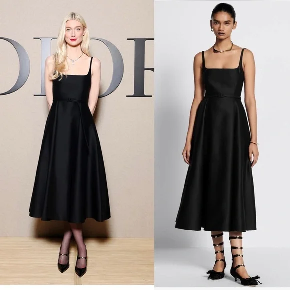 Dior | Dresses | Christian Dior Flared Mid Length Wool And Silk 